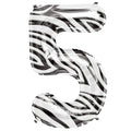 Northstar Number 5 Zebra Stripe 34 inch Foil Mylar Balloon [00871]
