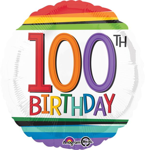 100th Birthday 18 Inch Foil Mylar Balloon [34441]