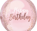 ORBZ Happy Birthday Blush 15 Inch Clear Foil Balloon [41103]