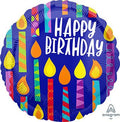 Happy Birthday Candles 18 Inch Foil Mylar Balloon [41789]