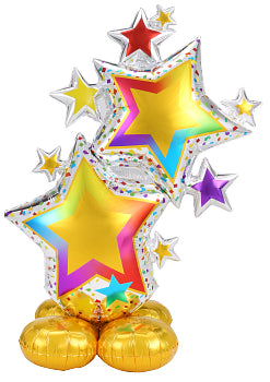 AIRLOONZ Colorful Star Cluster 59 Inch Foil Mylar Balloon [42464]