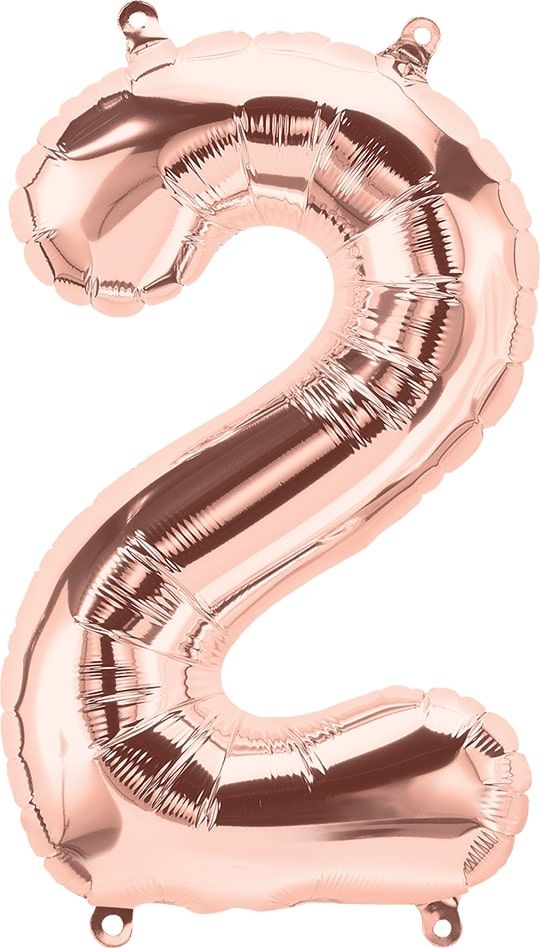 Northstar Number 2 Rose Gold 34 inch Foil Mylar Balloon [01457]