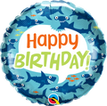Birthday Fun Sharks 18 Inch Foil Mylar Balloon [97378]