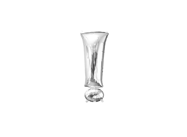 Megaloon Exclamation Point Silver 36 Inch Foil Mylar Balloon [35688]