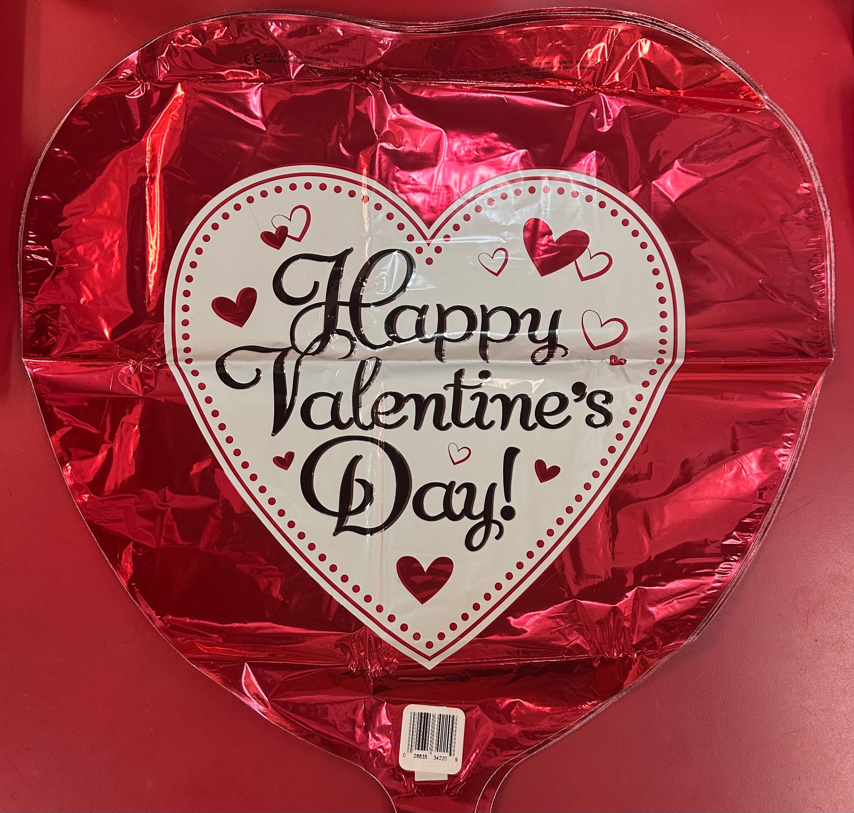 Happy Valentine's Day Simply Traditional 18IN Heart Mylar Balloon [34220]