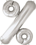 Northstar Percent Sign Silver 34 inch Foil Mylar Balloon [00887]