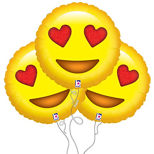 Starstruck Love Emoji Mylar Balloon 3 Pack [36267-03]