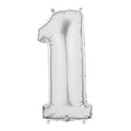 Megaloon Number 1 Silver 40 Inch  Foil Mylar Balloon [15841S]