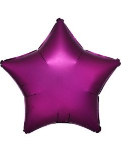 Satin Luxe Pomegranate Magenta 19 Inch Star Shaped Foil Mylar Balloon [36829]