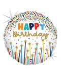 Happy Birthday Star Candles 18 Inch Foil Mylar Balloon [26117]