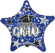 Blue Grad Star 18 Inch Foil Mylar Balloon [85363]