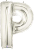 Megaloon Letter P Silver 34 Inch Foil Mylar Balloon [15916S]