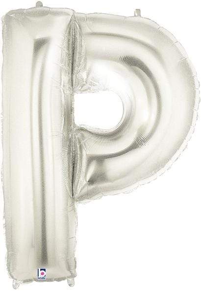 Megaloon Letter P Silver 34 Inch Foil Mylar Balloon [15916S]