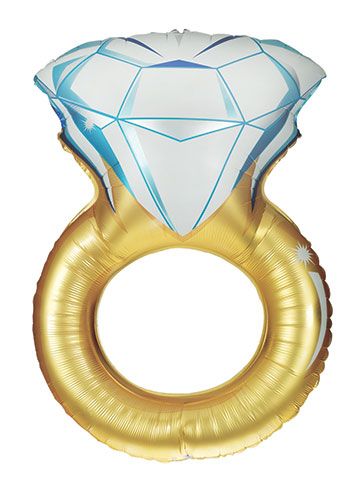 Gold Diamond Ring 37 Inch Foil Mylar Balloon [15399]
