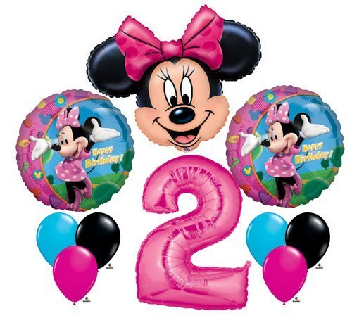 Minnie Mouse #2 2nd Second Happy Birthday Balloon Party Set Mylar Latex Disney [07765-SET-2ND]