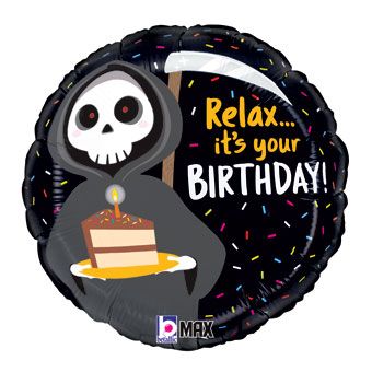 Grim Reaper Happy Birthday 18 Inch Foil Mylar Balloon [26372]