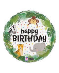 Happy Birthday Jungle 18 Inch Foil Mylar Balloon [26206]