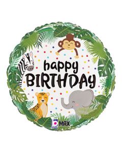 Happy Birthday Jungle 18 Inch Foil Mylar Balloon [26206]