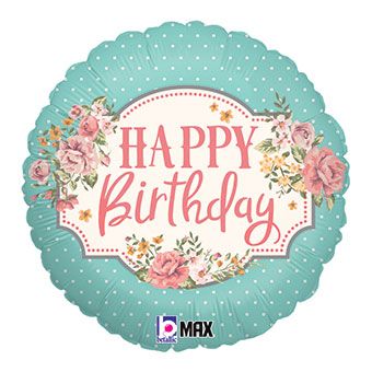 Vintage Happy Birthday 18 Inch Foil Mylar Balloon [36885]