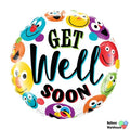 Get Well Soon Smiley 18 Inch Foil Mylar Balloon [57305]