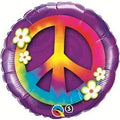 Peace Sign & Daisies 18 Inch Foil Mylar Balloon 1 Pack [29026]