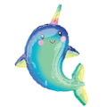 Happy Narwhal Super Shape 39 Inch Foil Mylar Balloon [38477]