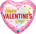 Qualatex Happy Valentine's Day Confetti Ombre 18 Inch Heart Shaped Foil Mylar Balloon [97160]