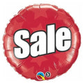 P.O.P.  Red “SALE” with Stars 18 Inch Foil Mylar Balloon