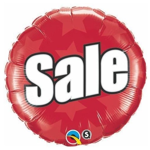 P.O.P.  Red “SALE” with Stars 18 Inch Foil Mylar Balloon