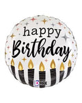 Satin Metallic Candles Happy Birthday 18 Inch Foil Mylar Balloon [26281]