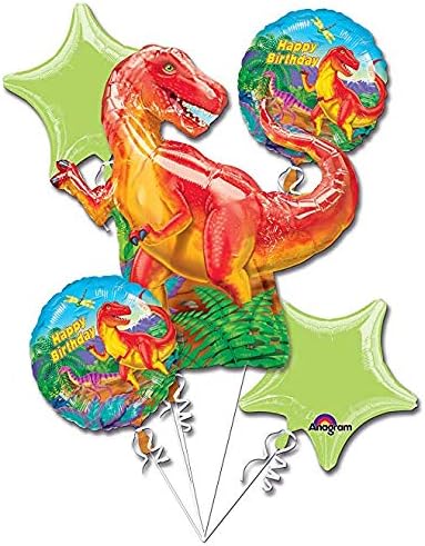 American Balloon Company Dinosaur Party Balloon 5 Piece Bouquet [07664_SET_05A]