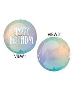 ORBZ Happy Birthday Pastel Dream 15 Inch Clear Foil Balloon [46439]