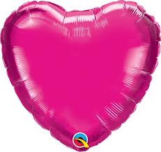 Qualatex Magenta 18 Inch Heart Shaped Foil Mylar Balloon [99335]