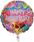 Qualatex Happy Anniversary Confetti 18 Inch Foil Mylar Balloon [75224]
