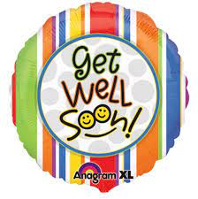 Get Well Soon! Smiley Face 18 Inch Foil Mylar Balloon [14244]