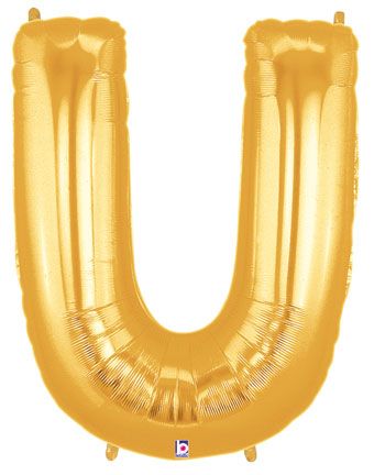 Megaloon Letter U Gold 34 Inch  Foil Mylar Balloon [15922G]