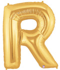 Megaloon Letter R Gold 34 Inch Foil Mylar Balloon [15918G]