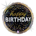 Glitter Metallic Holographic Happy Birthday 18 Inch Foil Mylar Balloon [26370]