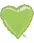 Metallic Lime Green 18 Inch Heart Shaped Foil Mylar Balloon [07127]