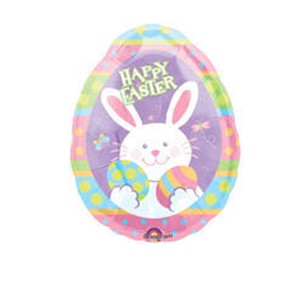 Happy Easter Bunny 27 Inch Egg Shaped Foil Mylar Balloon [115056]