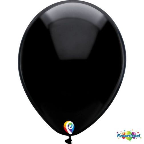 Funsational 12 Inch Latex Party Balloons Bag of 50 Black [57086]