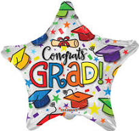 Congrats Grad Colorful 18 Inch Star Shaped Foil Mylar Balloon [85345]