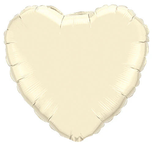 Qualatex Pearl Ivory 18 Inch Heart Shaped Foil Mylar Balloon [99347]