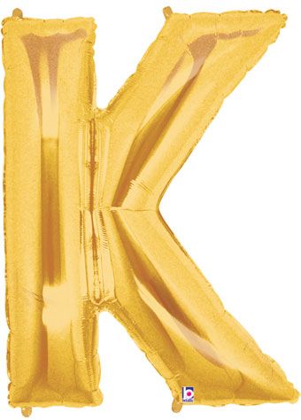 Megaloon Letter K Gold 34 Inch  Foil Mylar Balloon [15911G]