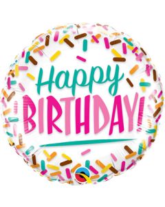 Happy Birthday Sprinkles 18 Inch Foil Mylar Balloon [57263]