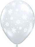11 INCH Snowflakes-A-Round Latex Clear 50 PACK [40574]