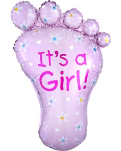 Baby Girl Foot 32 Inch Foil Mylar Balloon [07690]