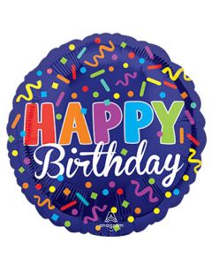 Happy Birthday Party Confetti 18 Inch Foil Mylar Balloon [45944]