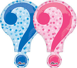 Boy or Girl Question Mark 28 Inch Foil Mylar Balloon [32533]