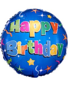 Happy Birthday Stars 18 Inch Foil Mylar Balloon [25889]